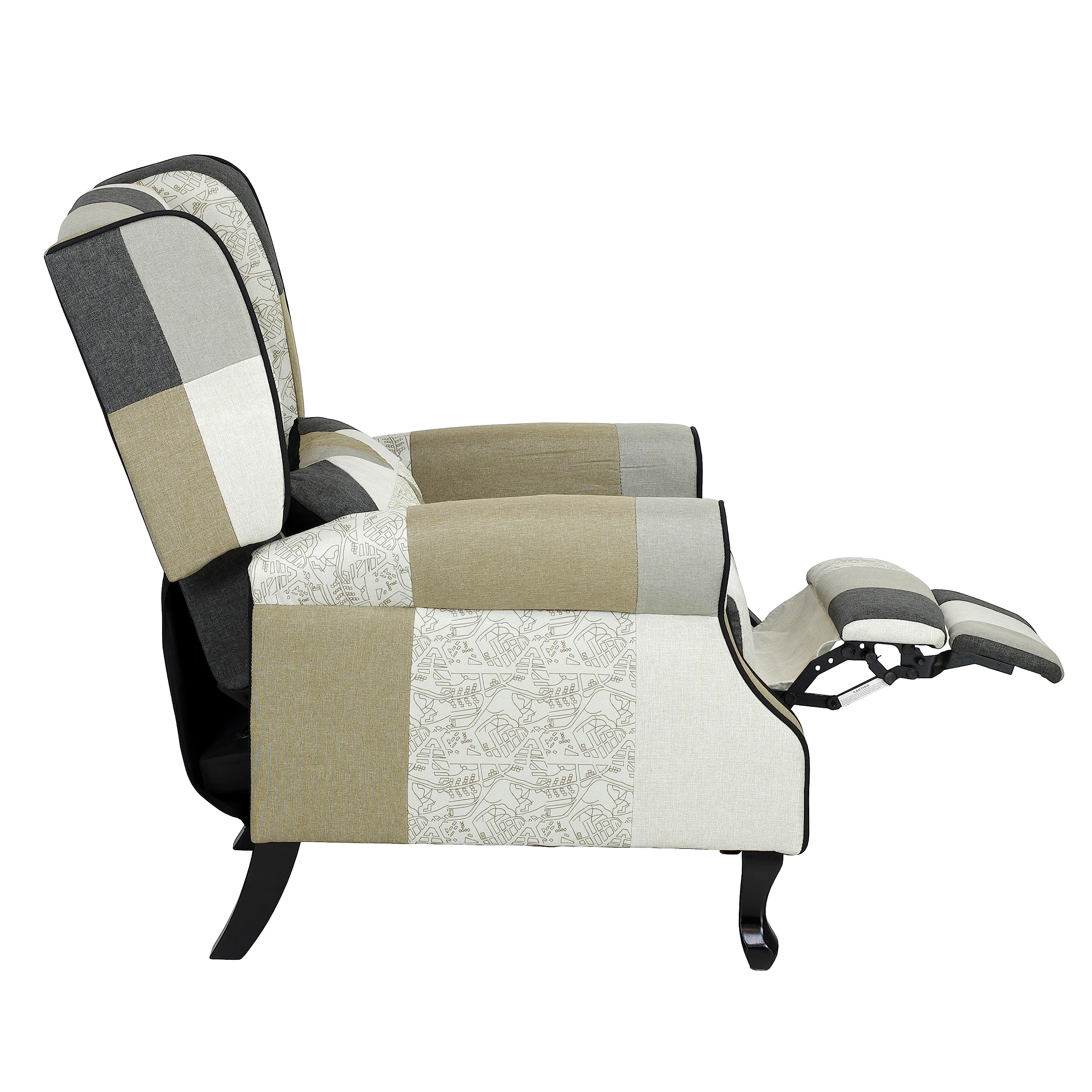 Totò Piccinni Poltrona Relax Reclinabile con Poggiapiedi Imbottita (Patchwork Elegant, Comfort)