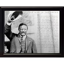 wesellphotos Theodore Teddy Roosevelt the Man in the Arena Quote 8x10 Framed Picture Holding Hat
