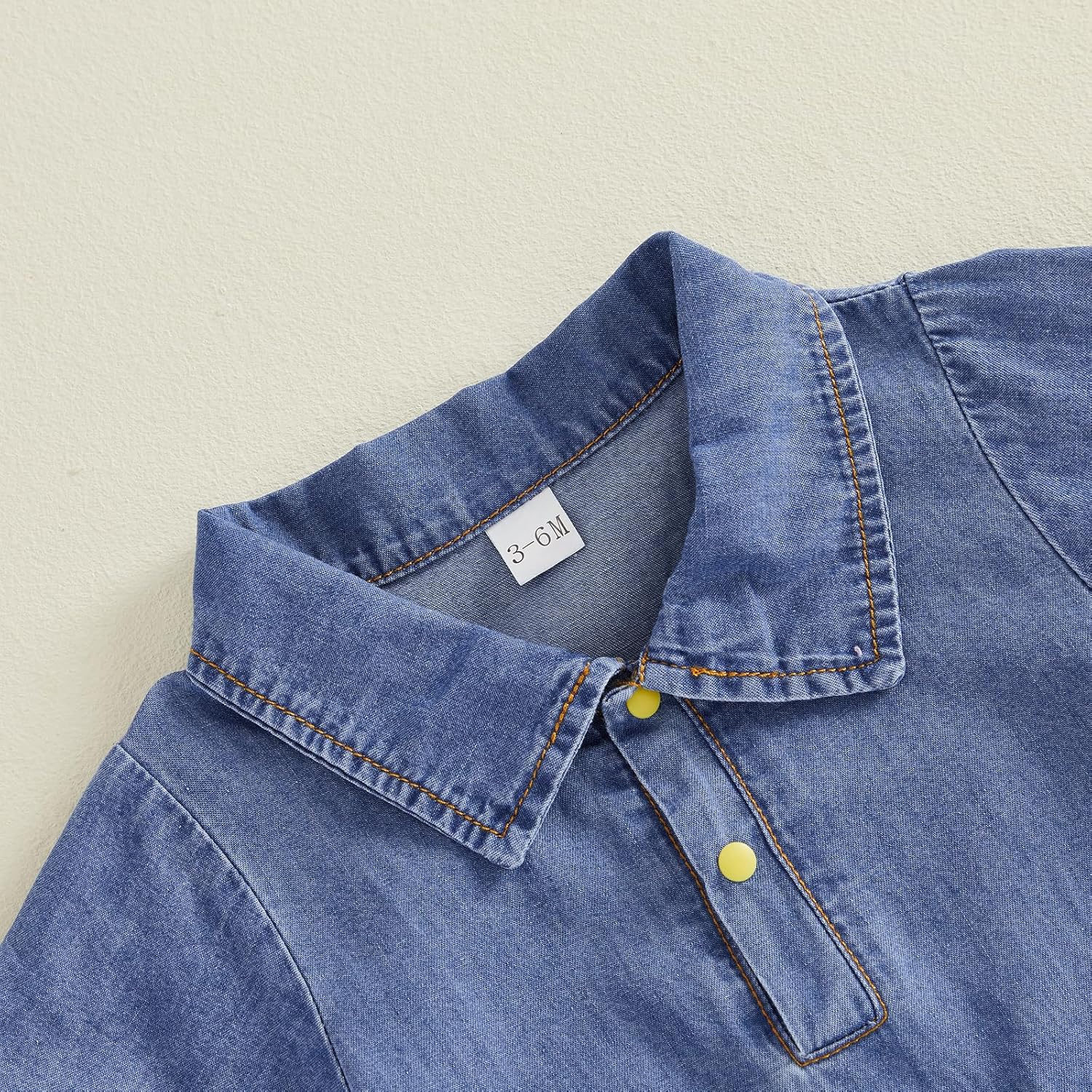 Lamuusaa Newborn Baby Boy Summer Clothes Short Sleeve Denim Lapel Romper Dinosaur Bodysuit One Piece Jumpsuit Overalls 0-18M - Image 4