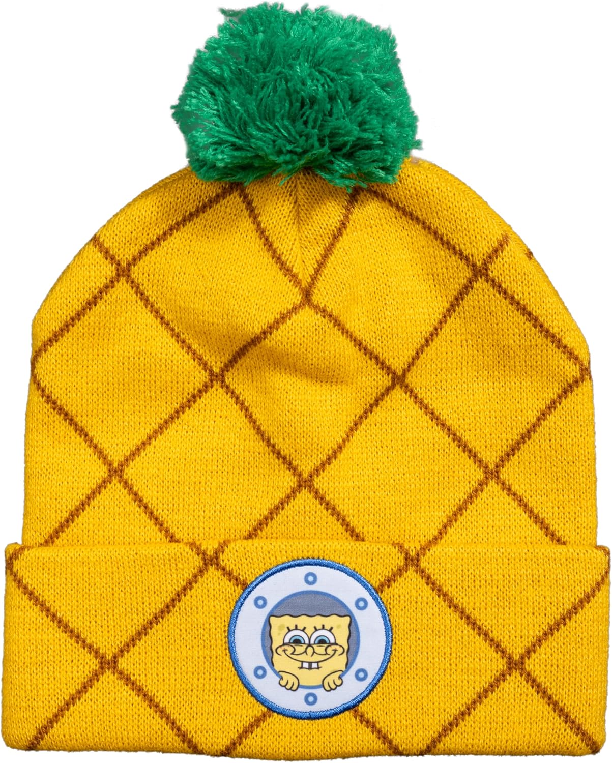 Mad Engine Spongebob Squarepants Pineapple House with Pom Cuffed Beanie Hat Multicolor - Image 5