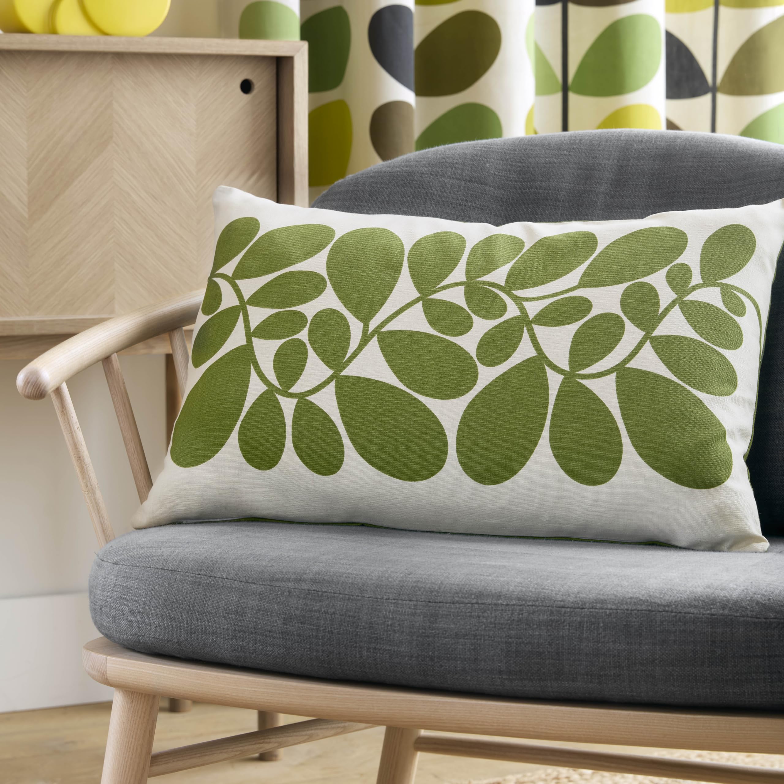 Orla Kiely Dill Green Sycamore Stripe Cushion – - 40Cm X 60Cm