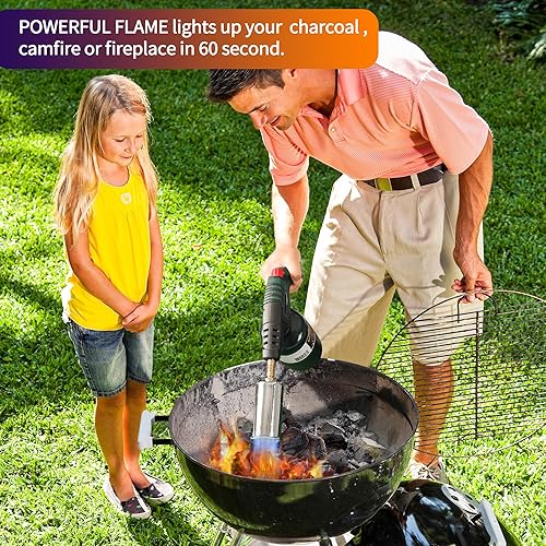Miniatura 2 de POWERFUL - Antorcha de carbón para parrilla, antorcha de propano, encendedor de carbón, arrancador de fuego, video de sous, encendedor de cocina,