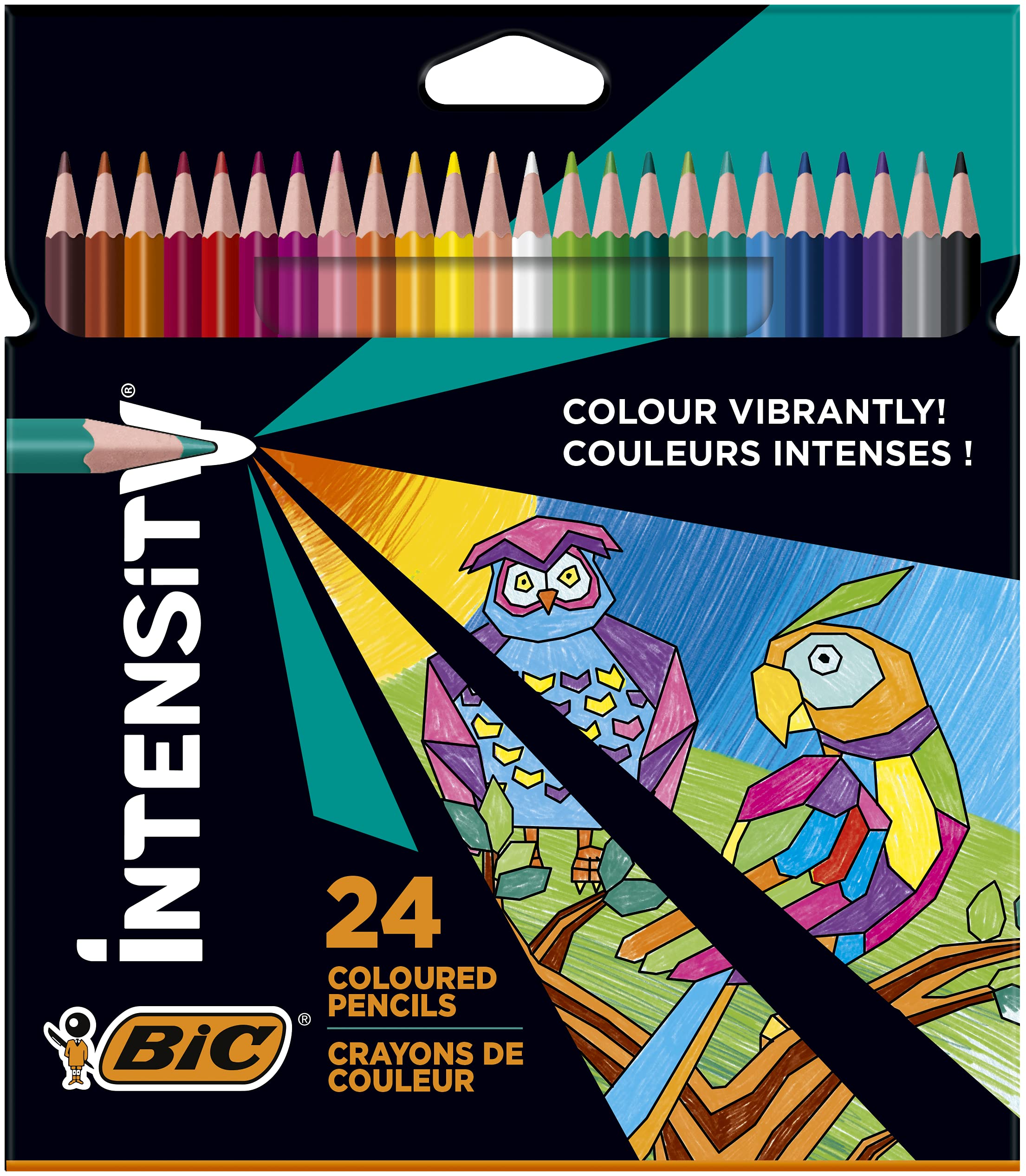 BIC Intensity Stifte Set: 24 Buntstifte, 24 Filzstifte, 10 Fineliner und 2 Achtsamkeit Malbücher für Erwachsene & Teenager