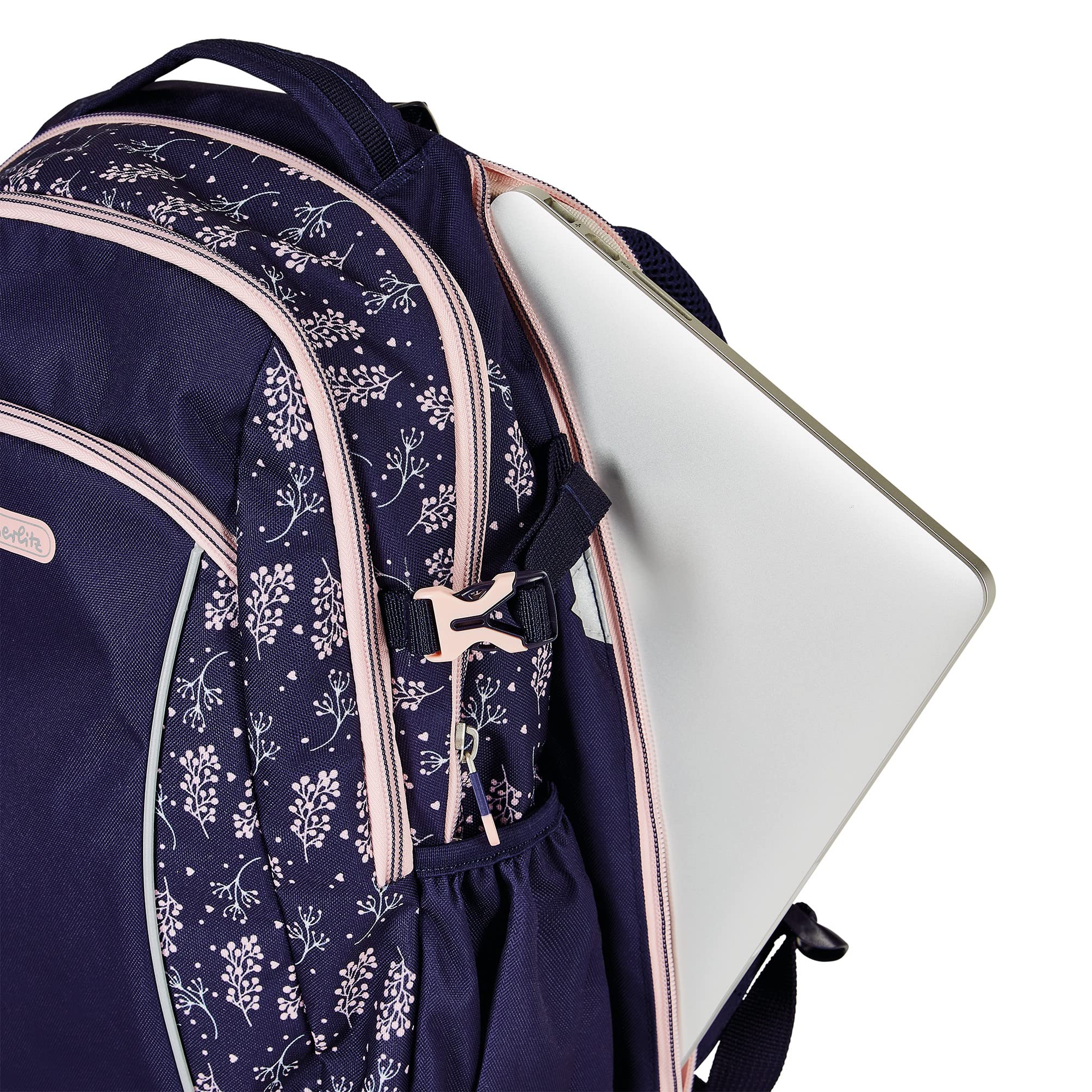 Herlitz Plecak szkolny Ultimate Blossom młodzieżowy Tornister Torba na plecy, Pojemność 24l, Męski Damski Unisex Sportowy, Dla Ucznia Studenta Na co dzień, Pojemny Wytrzymały Odblaski