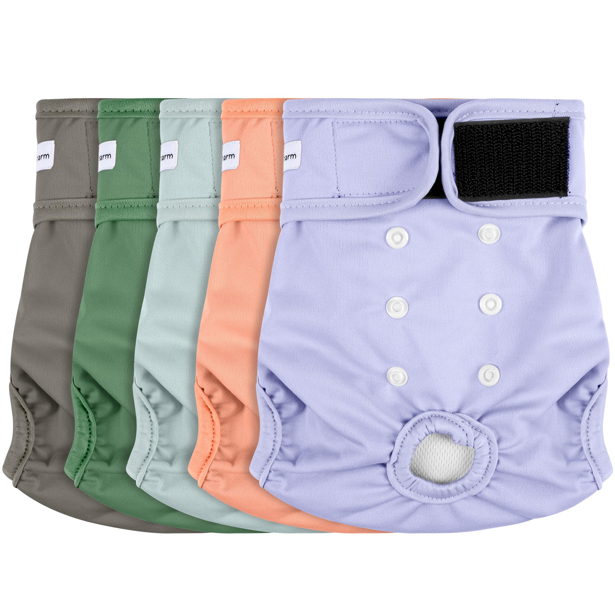 Paquete de 5 pañales reutilizables para perros, altamente absorbentes, para mascotas con incontinencia o micción frecuente, pañales para perros talla XL, rosa y morado