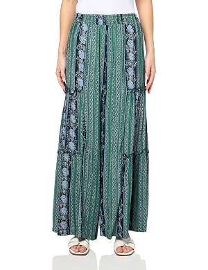 Angie Womens Angie Womens Floral Wide Leg Pants with Ruffles