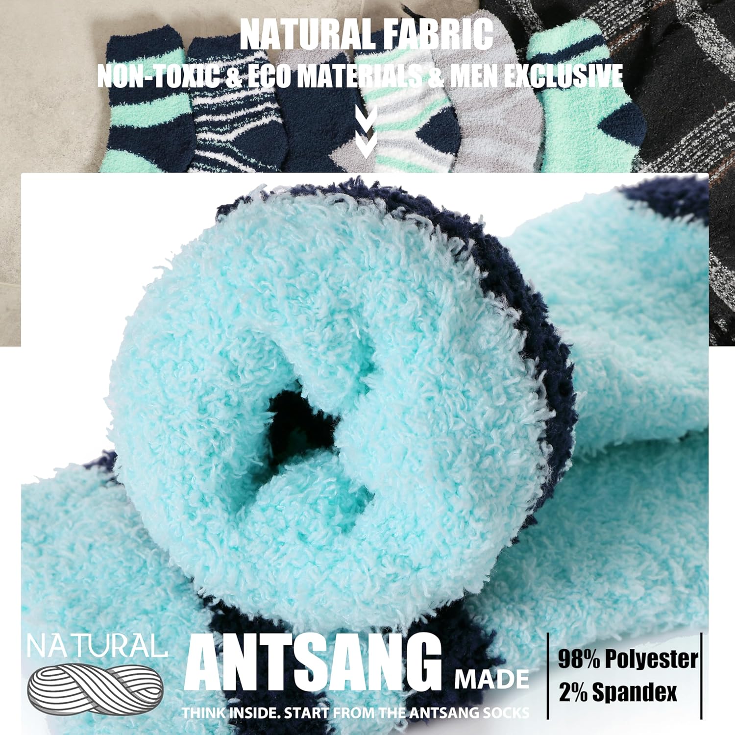 ANTSANG Fuzzy Socks for Women, Fluffy Warm Soft Slipper Socks for Winter & Home, Ideal for Teen Girls - Image 3