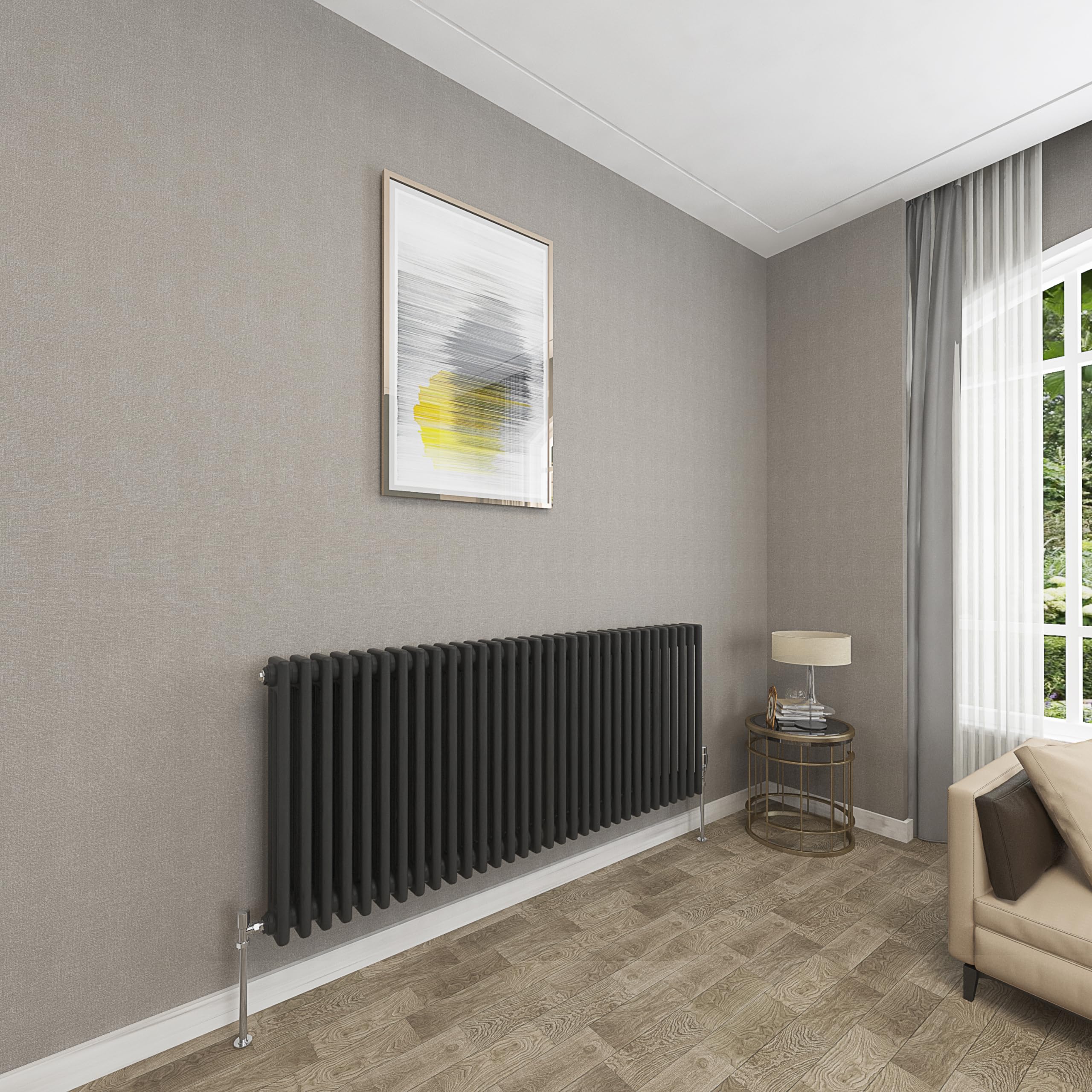 Sky Bathroom Black 600X1460mm 3 Column Radiator Horizontal Cast Iron Radiato Traditional Central Heating Radiator