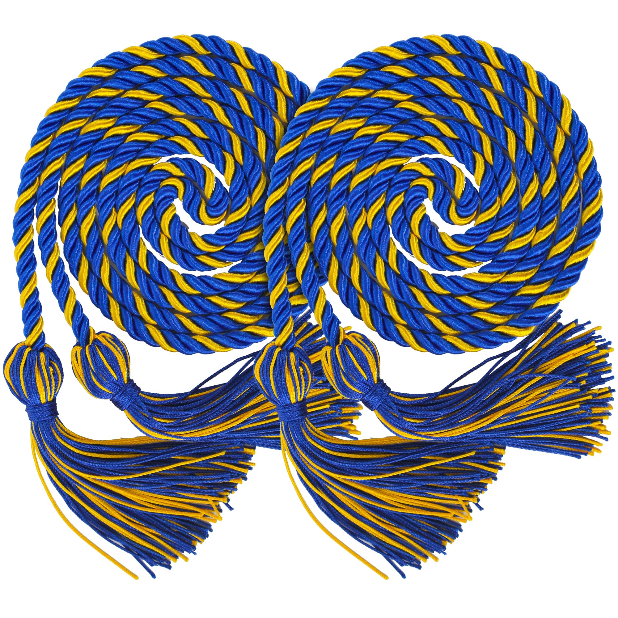 GraduationMall Double Graduation Honor Cords Royal Blue/Gold 68"