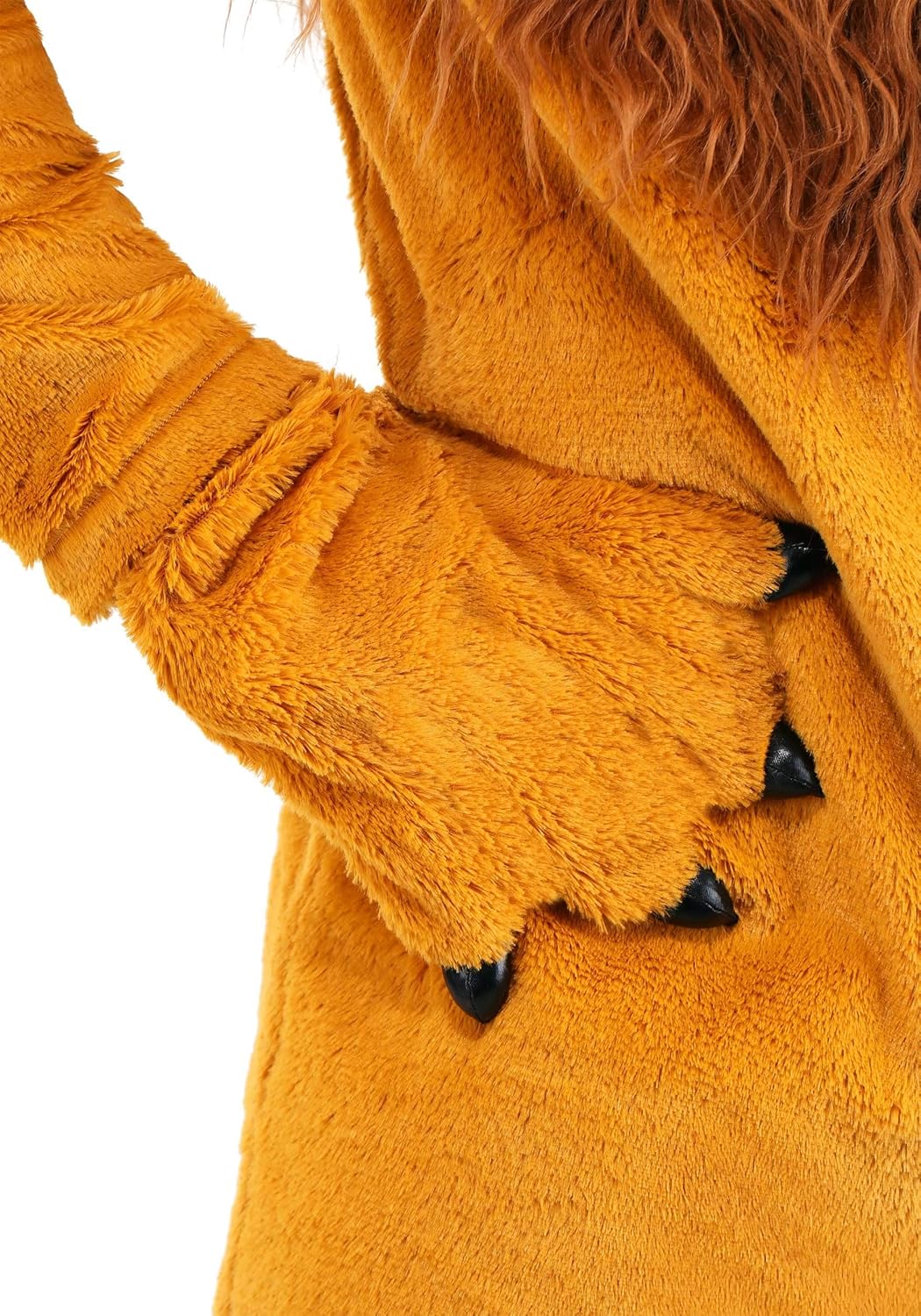 Classic Storybook Lion Costume for Kids - Plush Jumpsuit with Faux Fur Mane, Tail, Gloves & Foot Covers - Image 5