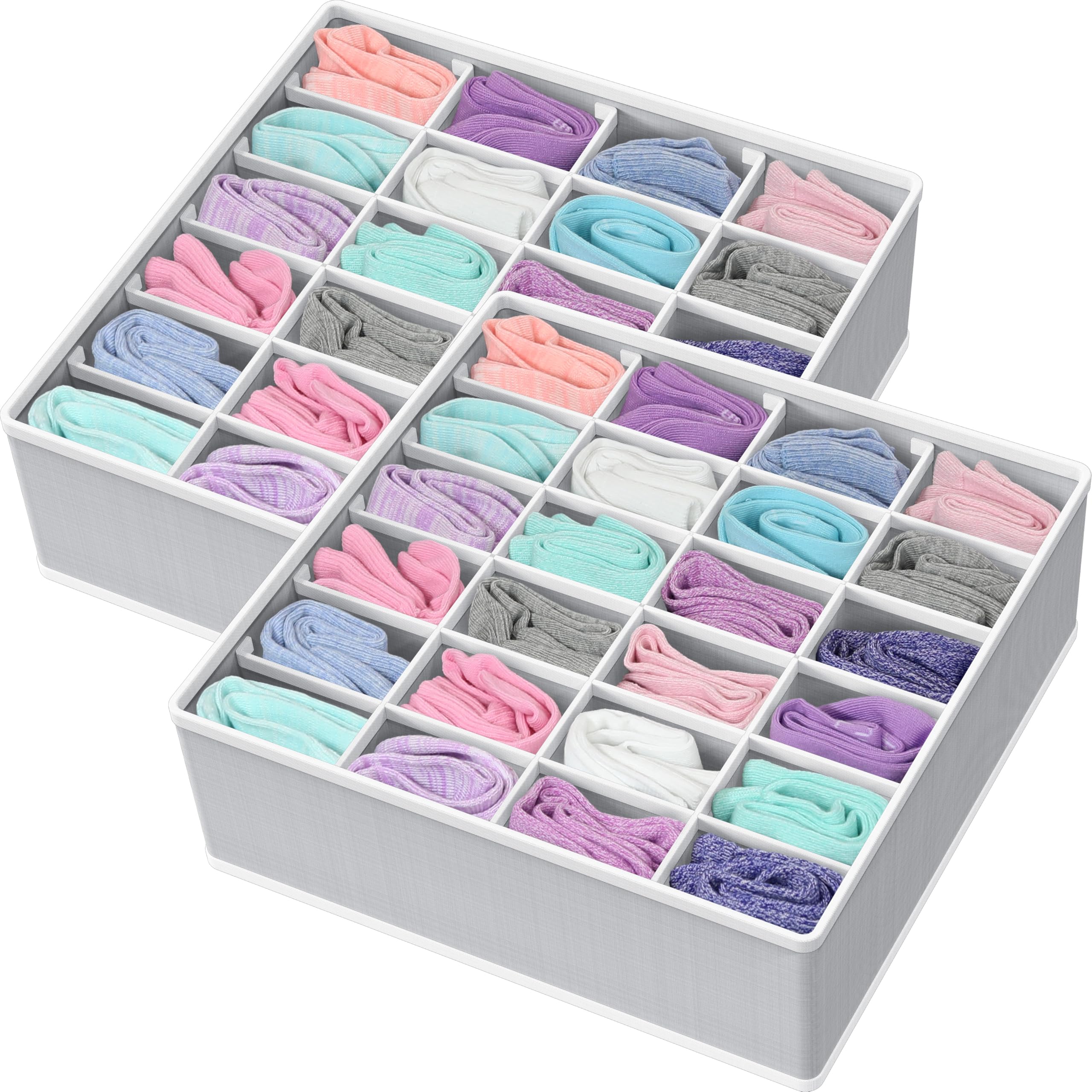 Amazon.com: Simple Houseware 2 Pack Closet Sock Organizer, 24 Cell