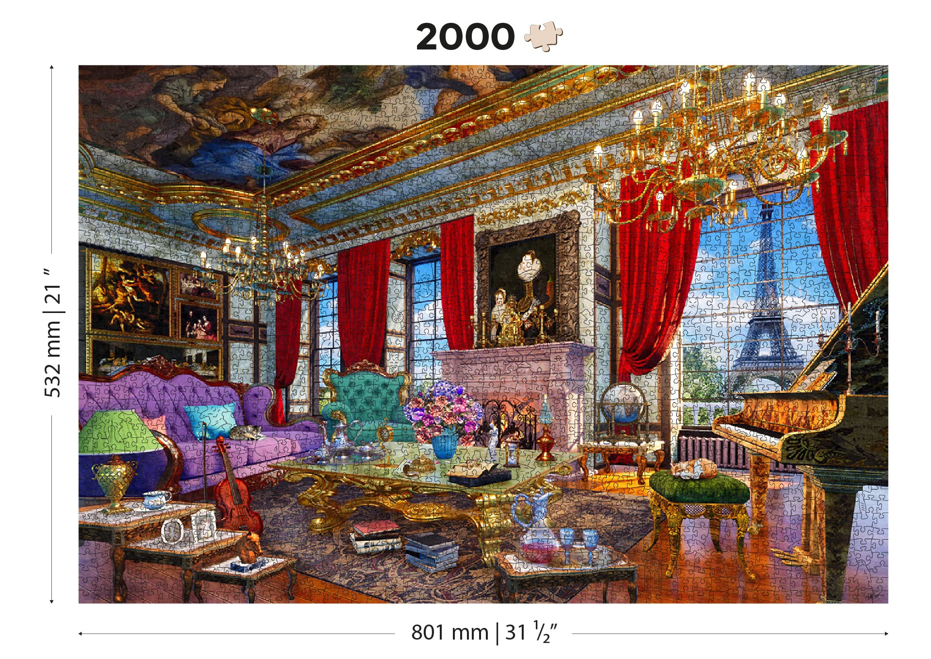 Wooden.City 2000 Elementów Drewniane Puzzle - Zabawka I Unikalne Puzzle Dla Dzieci I Dorosłych - Piękna Układanka Z Układanką Z Niezwykłymi Kawałkami Zwierząt - Puzzli - Idealny Prezent Urodzinowy