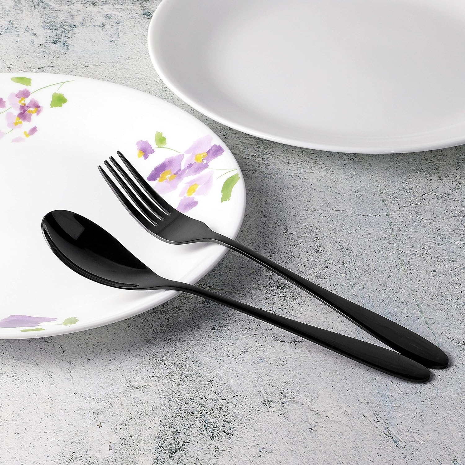 パール金属(PEARL METAL) BLKP Spoon Dessert Fork Set of 2, チタンメッキ加工, Black (Black 19-3911tcx)