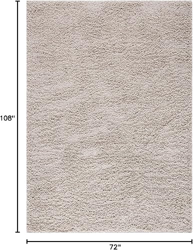 Vista 229 de SAFAVIEH Venus Shag Collection - Alfombra decorativa, 2 pies 7 pulgadas x 5 pies, color marfil, diseño sólido, no desprende pelusa y de fácil