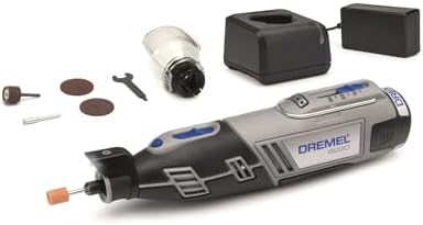 Dremel 8220 12 V akumulatorowe narzędzie obrotowe zestaw multinarzędzi z 1 przystawką i 5 akcesoriami, akumulatorem litowo-jonowym 2,0 Ah, 5000-35000 obr./min