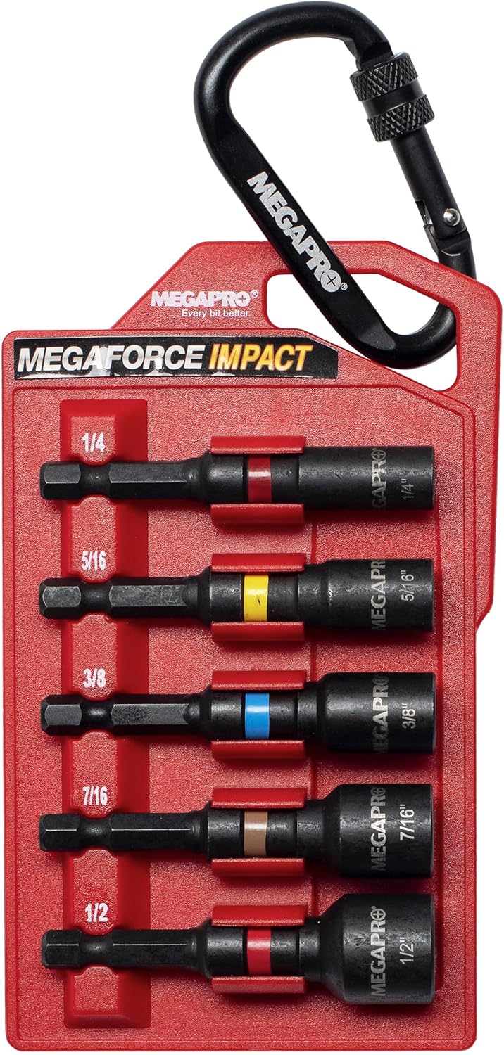 MEGAPRO Impact Nutsetters | Specially Modified S2 Steel | Black Oxide Finish | Magnetic Pickup (Imperial)