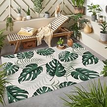 Green Monstera Leaves Area Rug, 3x5ft, Sage Green Palm Banana Leaf Jungle Plant Accent Rugs, Modern Abstract Soft Durable Non-Slip Floor Mats for Farmhouse Living Room Bedroom Patio