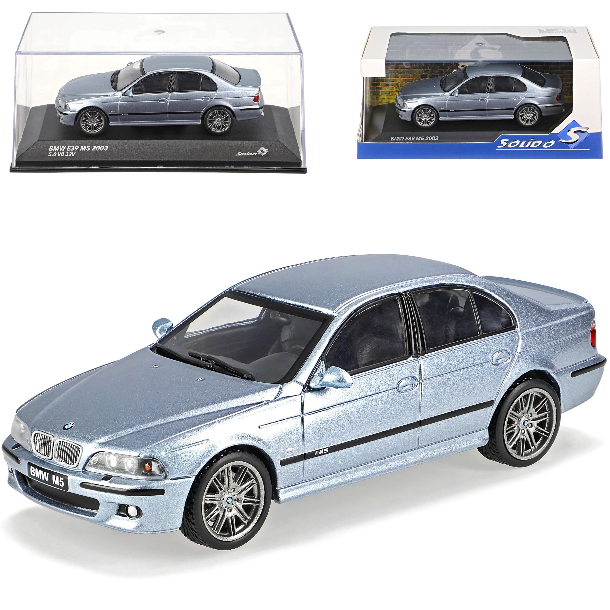 Generisch B*M*W 5er E39 M5 Limousine Wasser Silber Blau 1995-2004 1/43 Solido Modell Auto