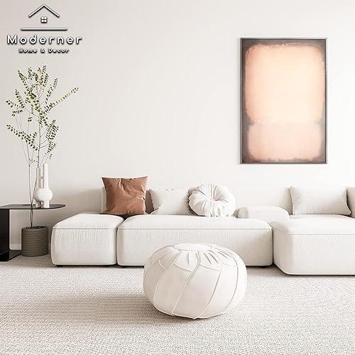 Miniatura 4 de Moderner Puf de piel sintética otomana sin relleno, reposapiés marroquí, cojín para reposapiés, solución de almacenamiento, color marrón natural