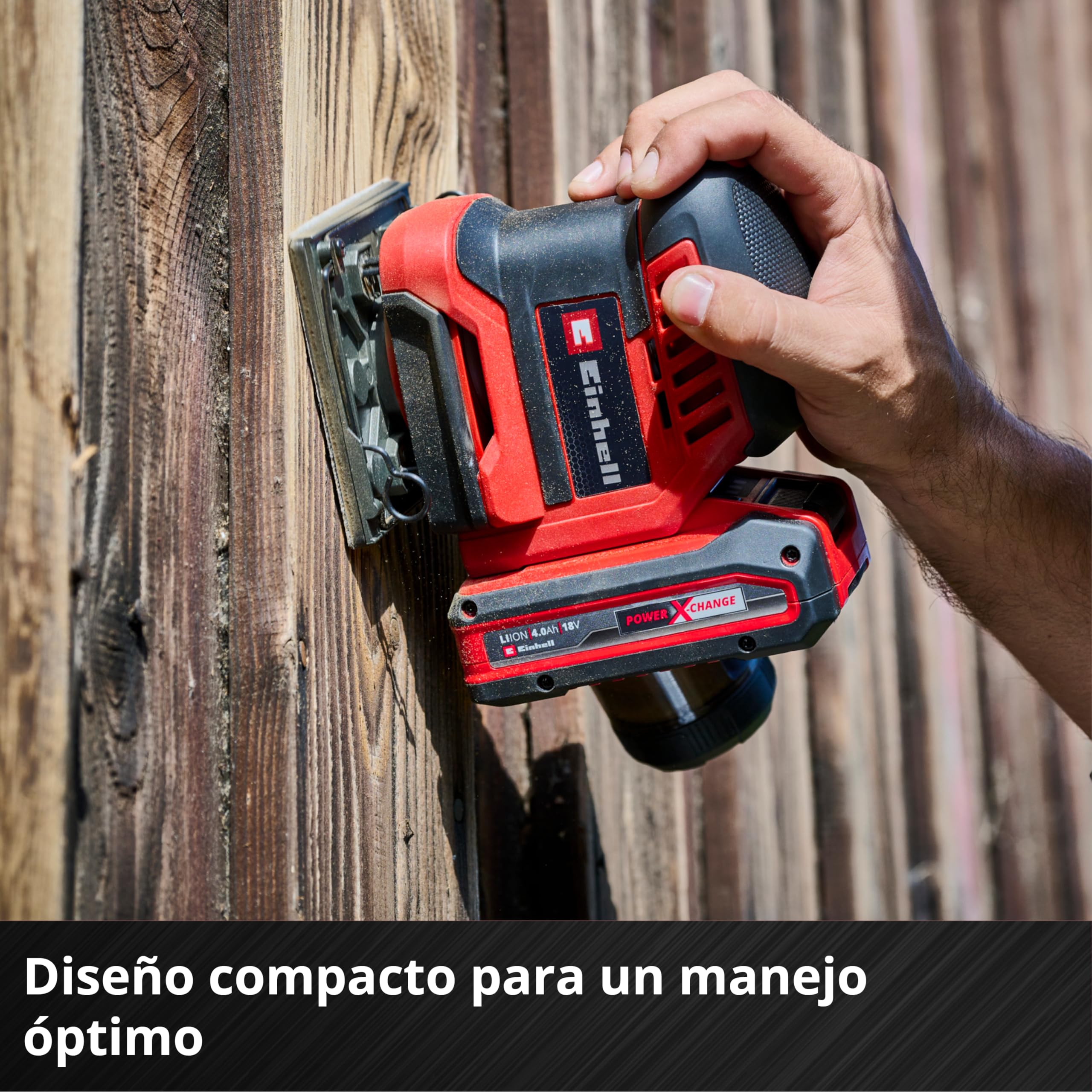 Einhell Lijadora de puño con batería TE-OS 18/113 3X Li-Solo Power X-Change (18V, lijadora orbital, 3 placas de lijado intercambiables, círculo oscilante de 1,8 mm, incl. accesorios, sin batería)