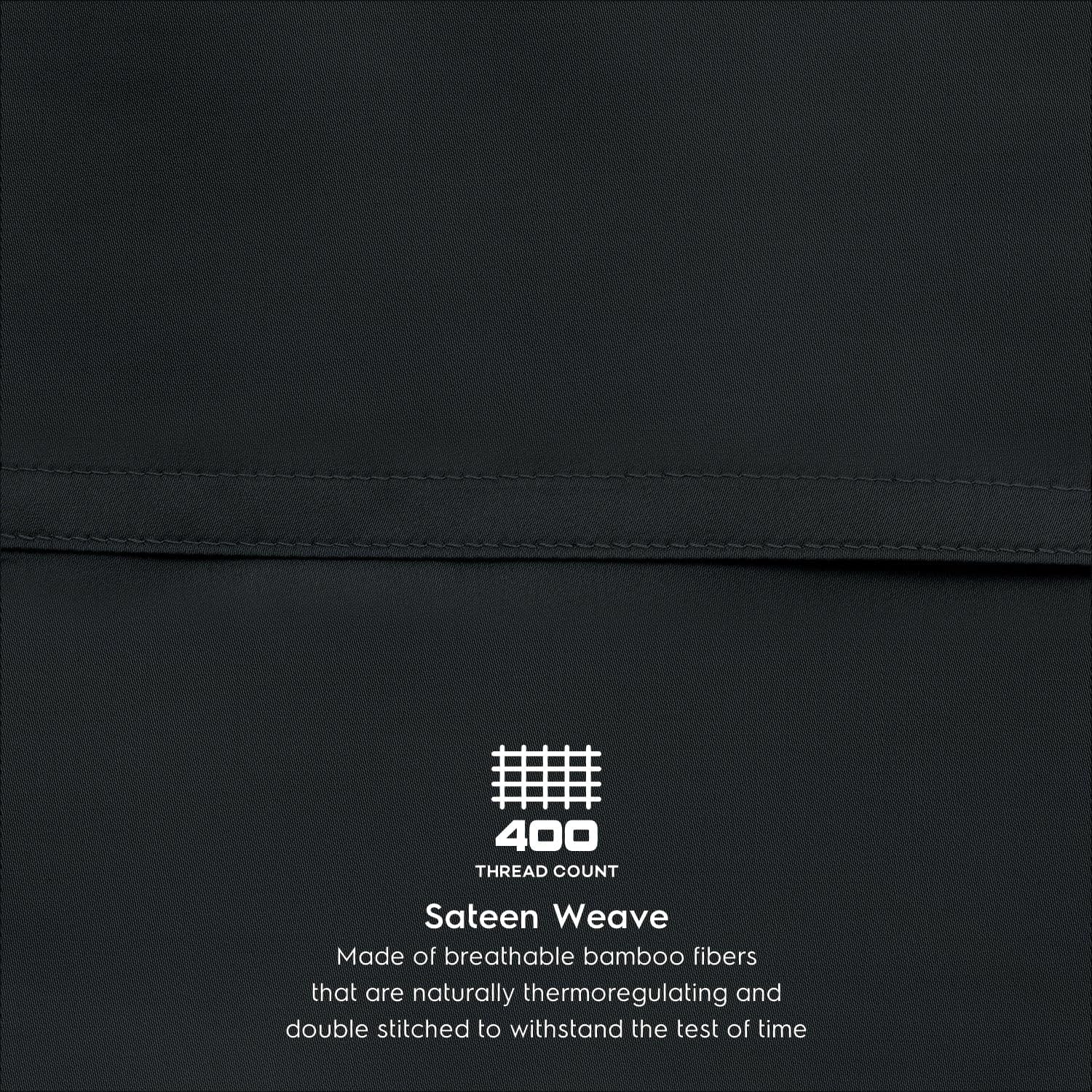 Tafts Pillow Cases King Size - Pure 100% Viscose Derived from Bamboo Luxuriously Soft, Silky, Cooling, Double Stitched, Envelope Closure (2 Pillowcases, Midnight Black)