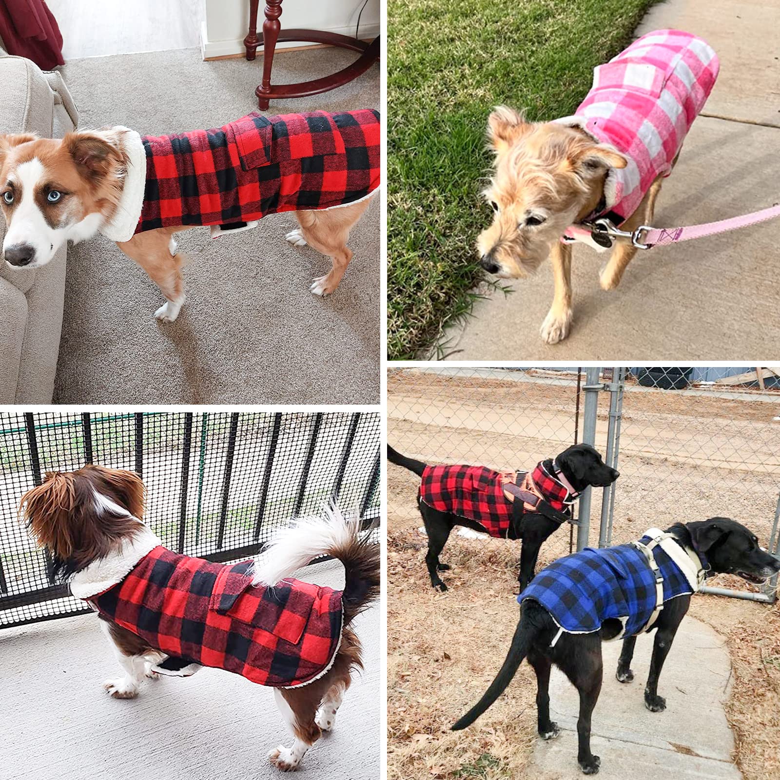 Malier Abrigo de invierno para perros (rojo, mediano)