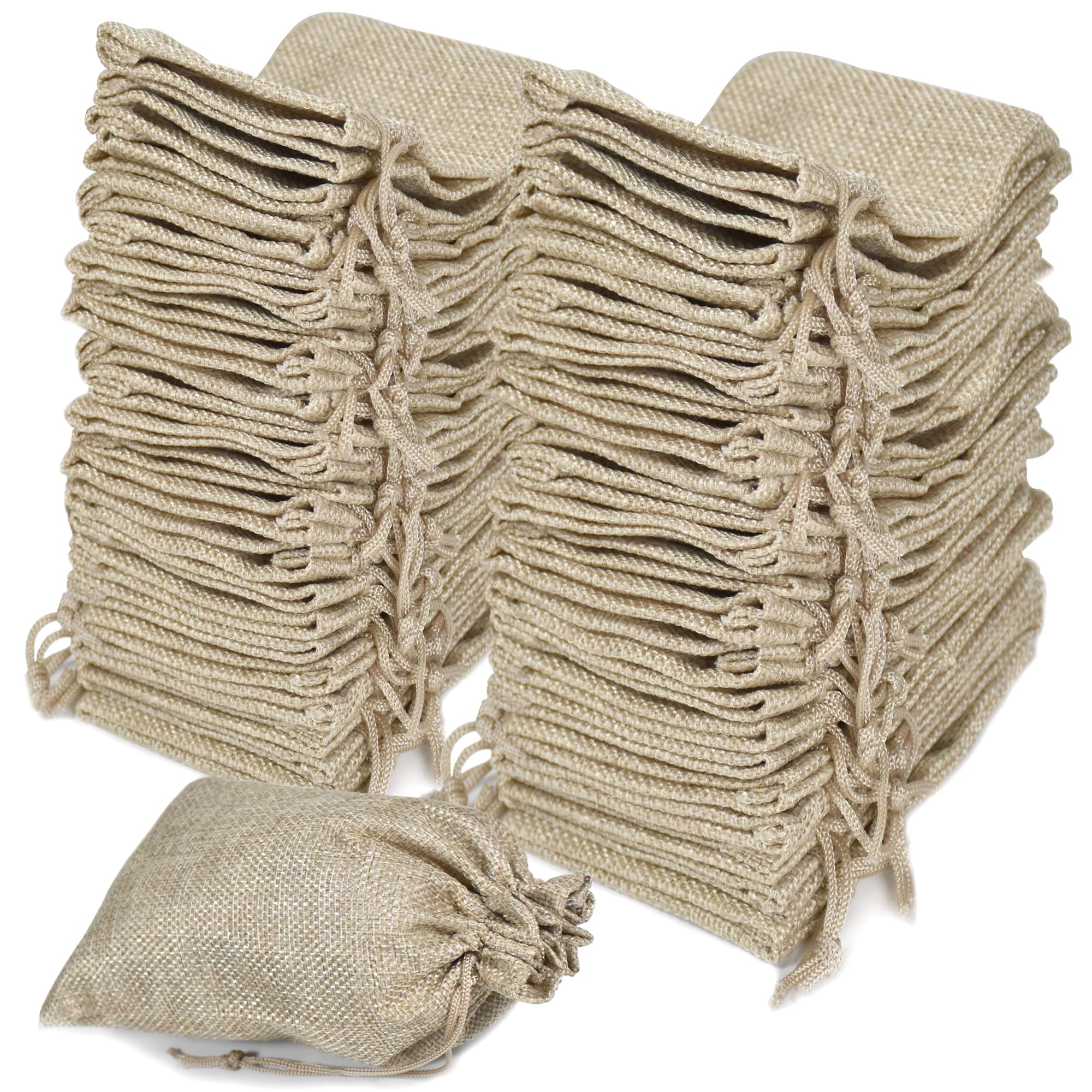 50 Pezzi Sacchetti di Iuta Piccoli, 9x12 cm Sacchetto per Gioielli di Juta, Sacchetti di Lino Piccoli Sacchetti di Tessuto Ripetibili per Regali, Gioielli, Nozze, Natale