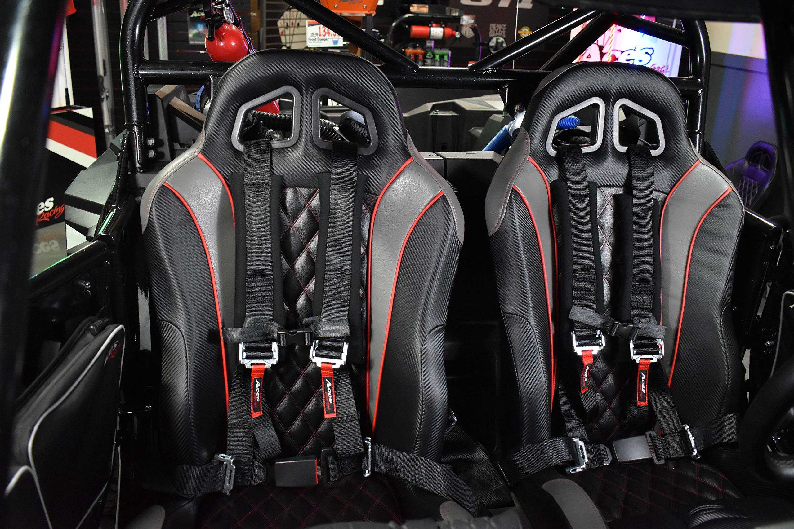 Polaris RZR Suspension Seats With Harnesses - Replacement Bucket Seats For XP 900 1000 Turbo Models