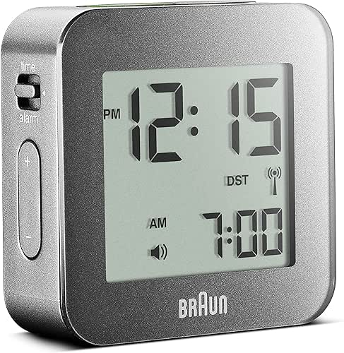 Réveil de voyage numérique radiocommandé multi-régions Braun avec fonction snooze,