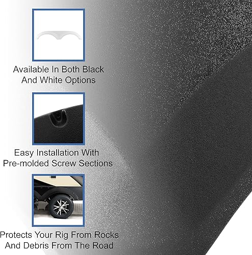 Vista 11 de RecPro Faldón tándem para guardabarros RV 66 1/2 pulgadas de ancho x 11 1/2 pulgadas de alto (blanco, 2 guardabarros)