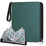 Trading Card Binder Album, PU Leather Baseball Card Binder with 900 Side Loading Pockets, Double Sided Pocket Zipper Card Binder for TCG, Game Cards, Sports Cards (Cyan)