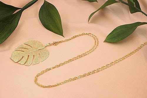Miniatura 19 de Monstera Earrings and Necklaces Gold Split