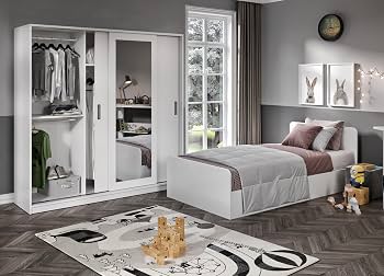 KZN HOME Anemon 3 Parçalı Tek Kişilik Mdf Genç Odası Takımı