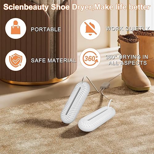 Miniatura 3 de Scienbeauty Electric Shoe Dryers, Portable Boots Dryer Machine with 369 Hours Timer, Drying for Footwear, Socks, Ski Boots