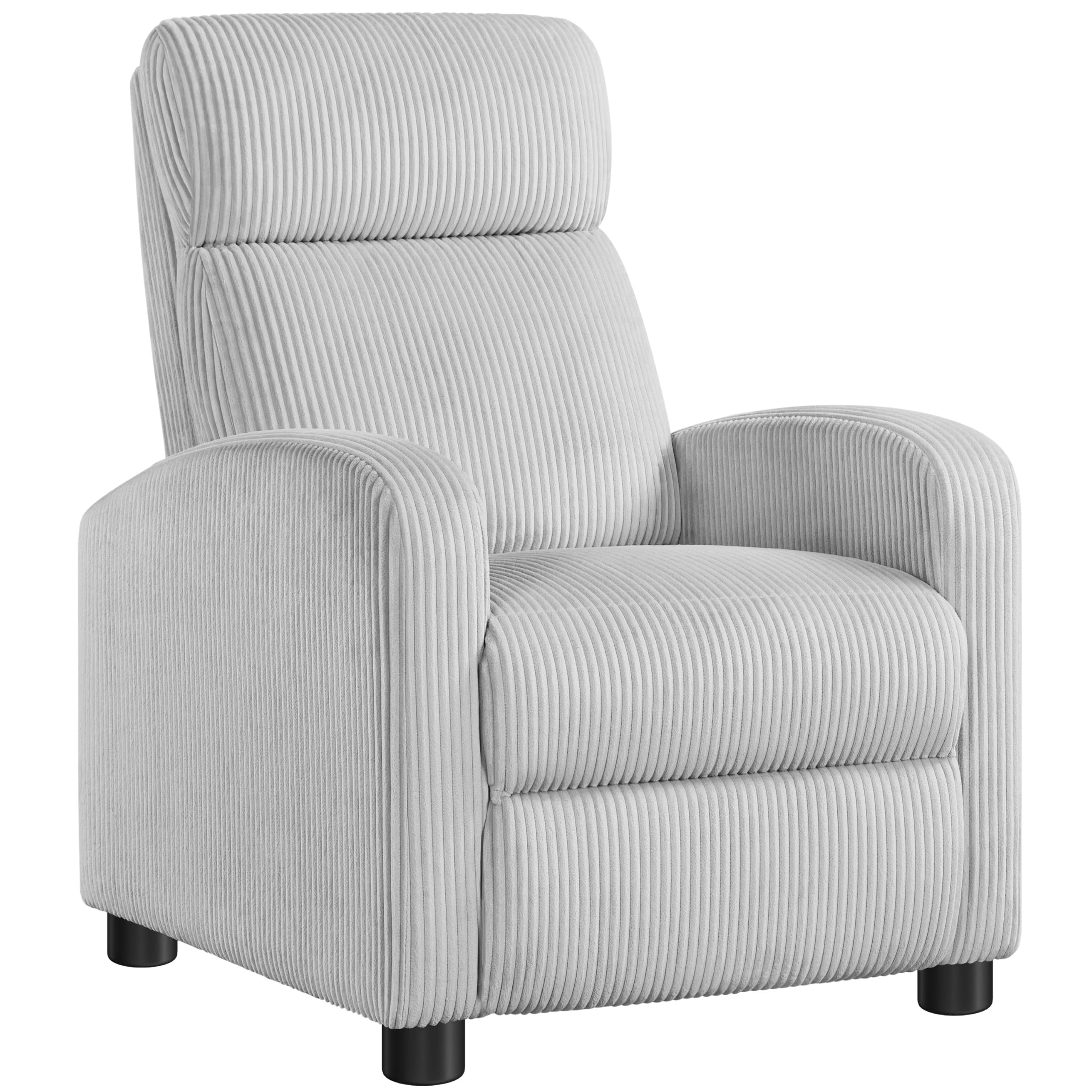 Yaheetech Recliner Chair with 3 Adjustable Angles Armchair Light Gray
