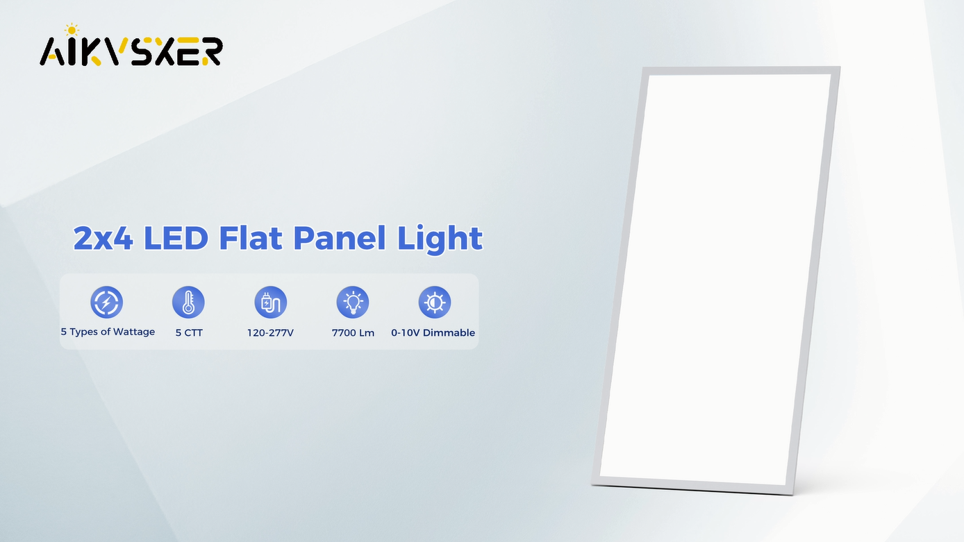 AIKVSXER 6 Pack 2x4 LED Flat Panel Light - Selectable 5 CCT 3000K