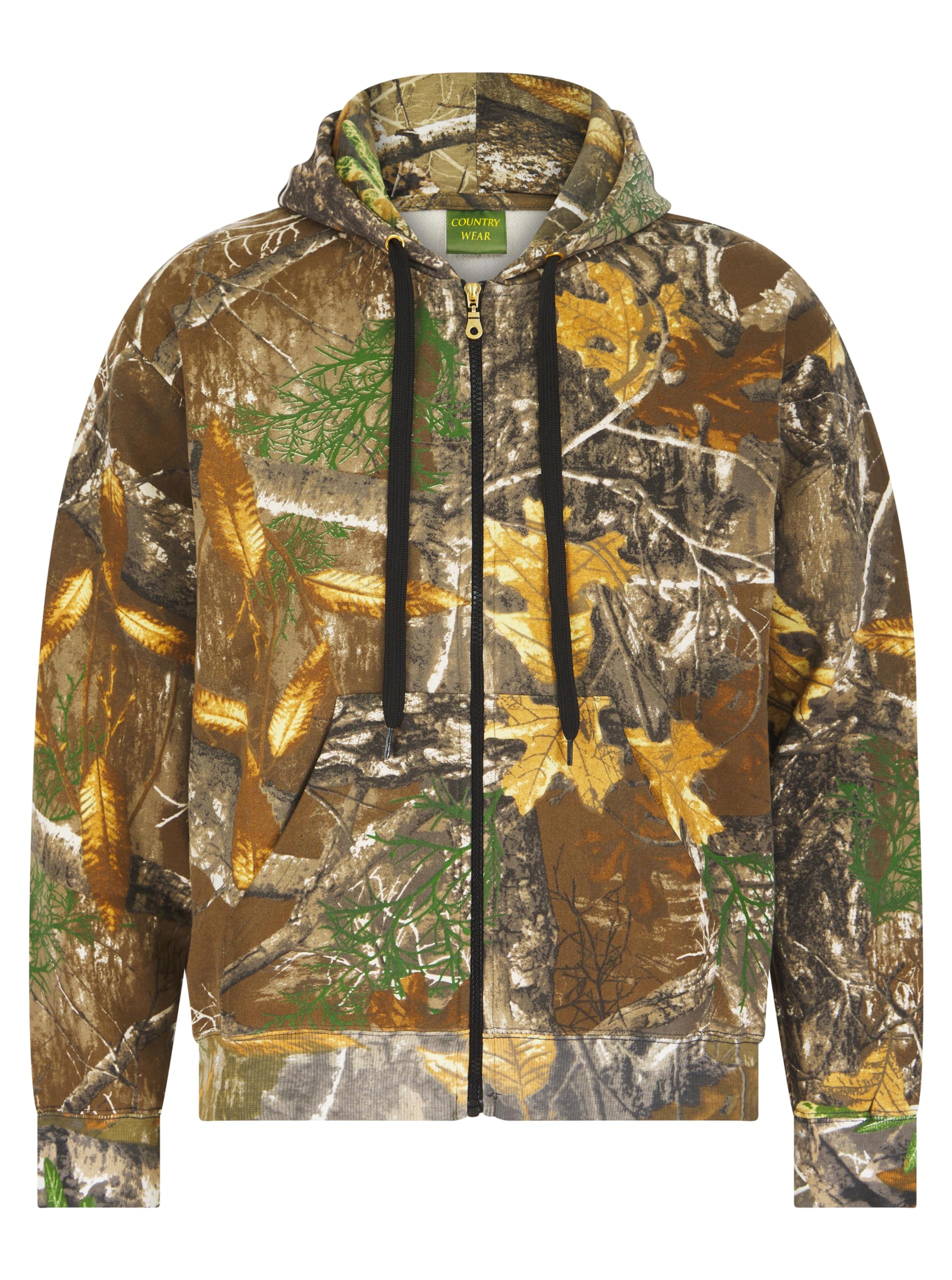 Label Apparel Men's Jungle Print Zip Hoody Camo Camouflage Sweat Hoodie Fishing Hunting Top Casual Sweatshirts Fleece Pullover Winter Jumper Jacket (5Xl)