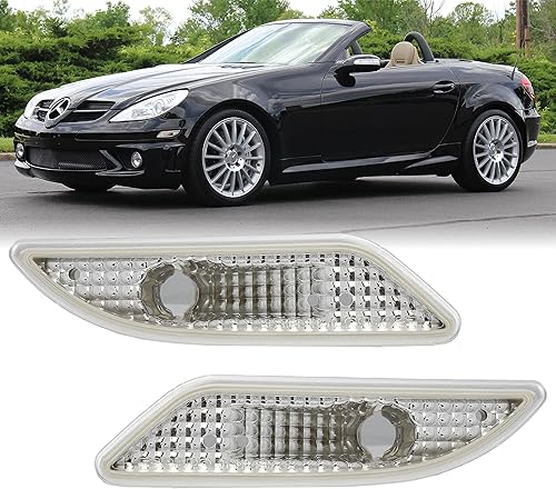 USR DEPO 05-11 R171 SLK - Conjunto de luces laterales de parachoques transparentes (izquierda + derecha) compatible con Mercedes R171 SLK 2005-2011
