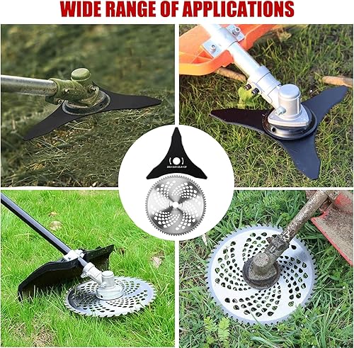 Miniatura 10 de Gashwer Cuchillas de acero al carbono de 10 pulgadas x 3 (2 juegos) para cenador de malezas de 0.787 in o 1.000 in, compatible con Husqvarna, Stihl,