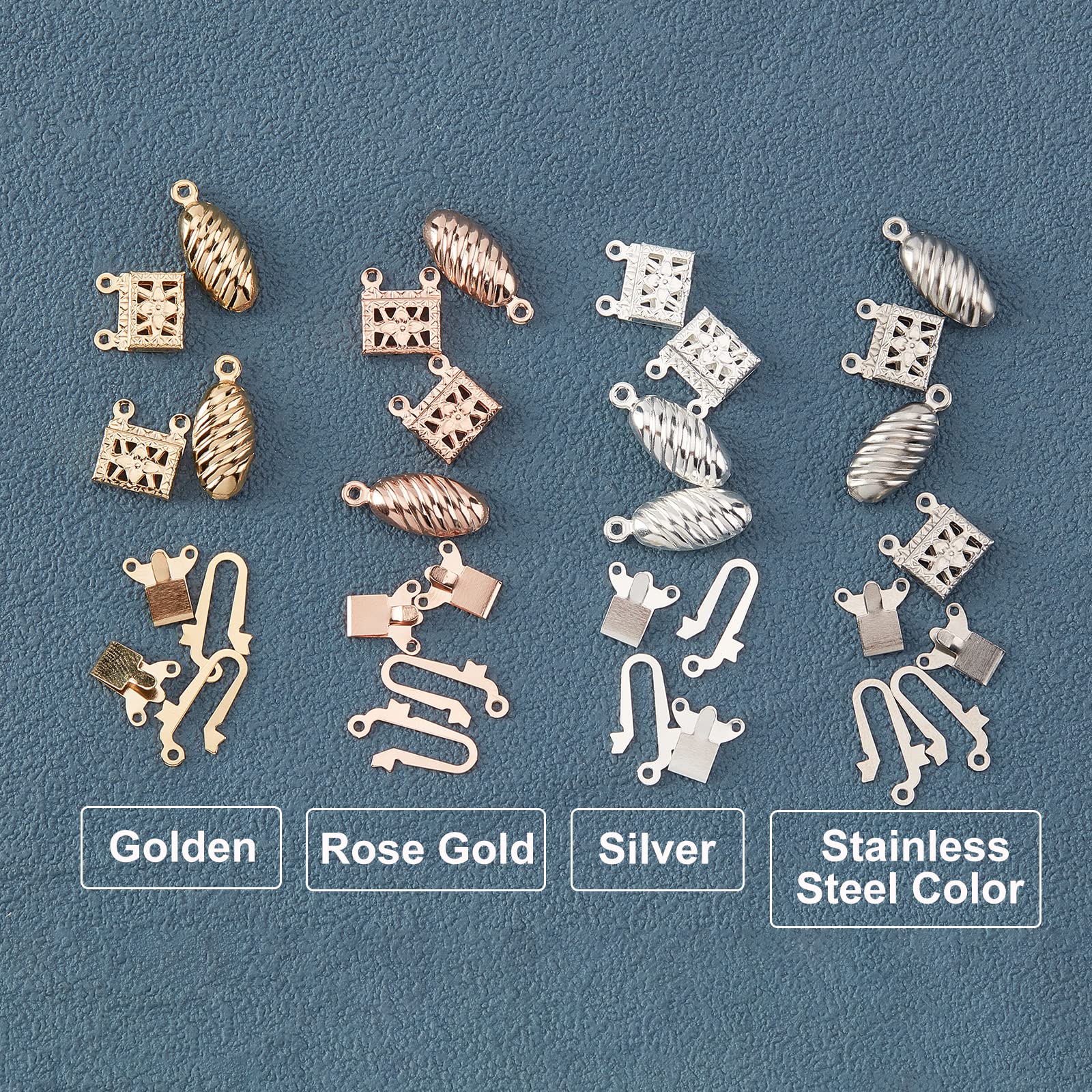 UNICRAFTALE 6 Pièces 2 Couleurs 3 Styles Kit De Fermoirs à Bijoux 304 Fermoirs à Pince De Homard Acier Inoxydable Connecteur De Collier De Fermoir De