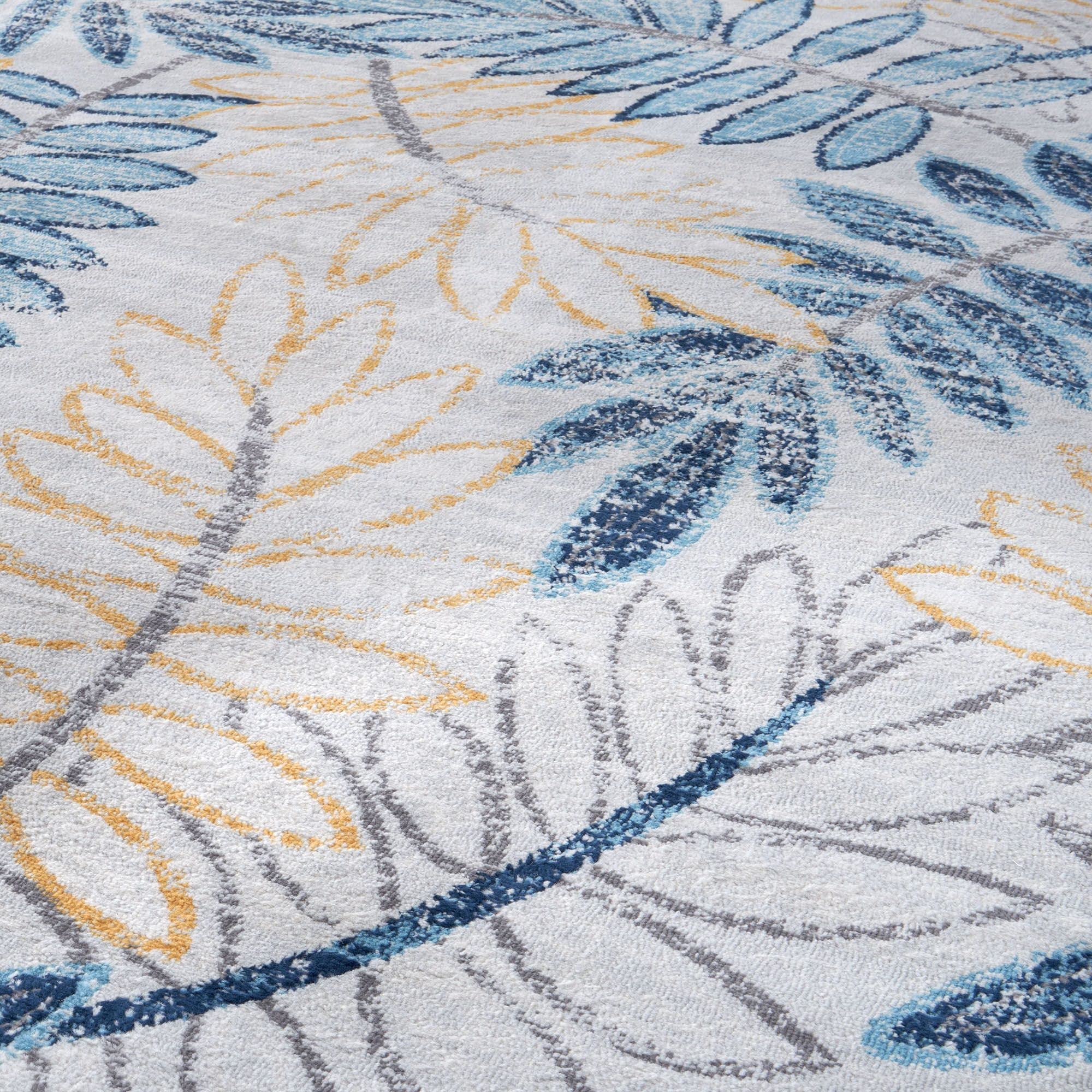 THE RUGS Multicoloured Leaves Oriental Rug for Living Room Bedroom, Medium 120x170 cm, Floral Design - Image 3