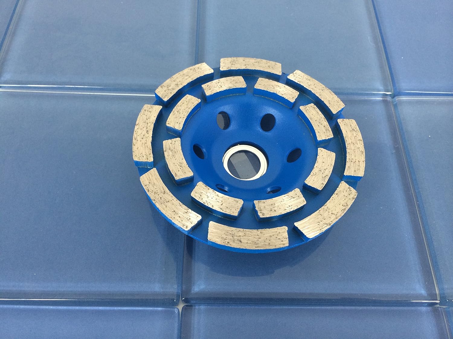 TEMO 4 Inch Diamond Turbo Segment Grinding Cup Wheel 5/8 Inch Thread Arbor for Marble Tile Concrete and Rock - - 