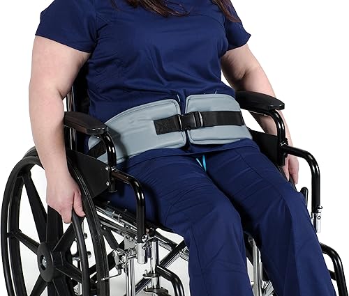Patient Aid Cinturón de seguridad acolchado para silla de ruedas, correas de seguridad médica ajustables para personas mayores, discapacitados,
