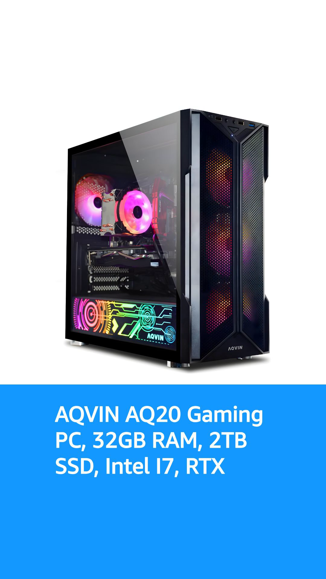 Gaming PC Desktop Computer Tower with Intel Core i7 Up to 4.6Ghz