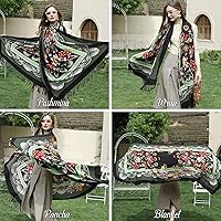 Vista 229 de DANA XU Manta de pashmina extragrande 100% de lana merina, bufanda de viaje, bufanda de cachemira para mujer, otoño e invierno, chal de gran