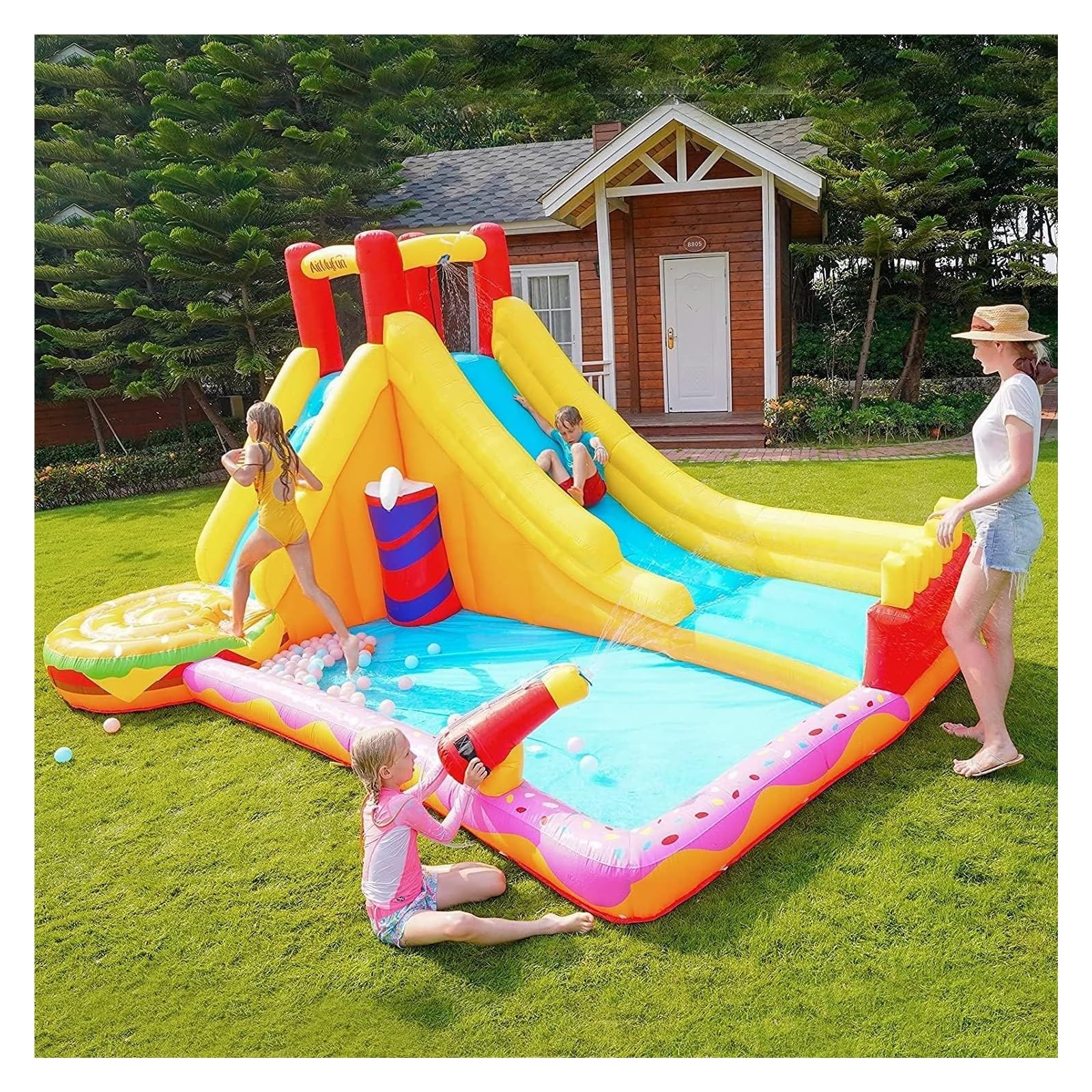 Castillo Hinchable, Sistema Inflable Simple de los Juegos animosos del Castillo Agua la casa Despedida