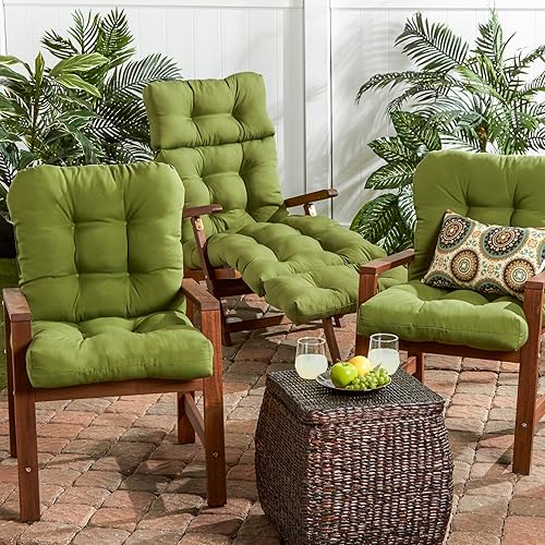 Miniatura 6 de Greendale Home Fashions Cojín de asiento y respaldo para exteriores, 38 x 21 pulgadas, 1 unidad (paquete de 1), color enebro
