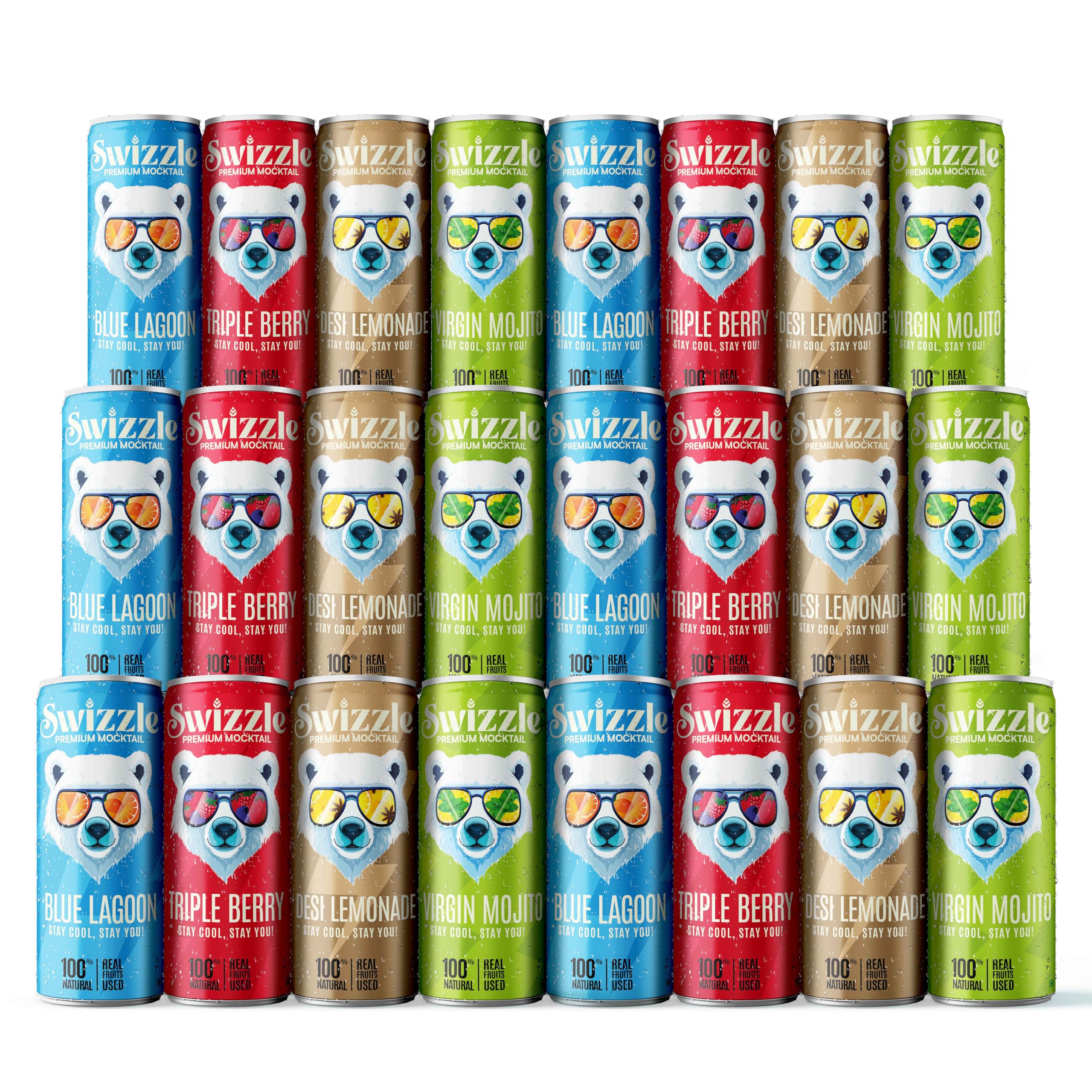 Swizzle Mocktail Assorted Pack | Virgin Mojito, Blue Lagoon, Desi Lemonade, & Triple Berry | Premium NonAlcoholic Beverages | 250 ml Cans | Variety Flavor Pack (Pack of x 24 (4x6)) (B0DFQ4SDHF) Amazon Price History, Amazon Price Tracker