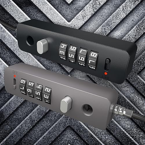 Miniatura 7 de Candado de cable sin llave con cuerda de alambre de acero, código combinado reajustable antirrobo para casillero, gabinete, valla, puerta, puerta de