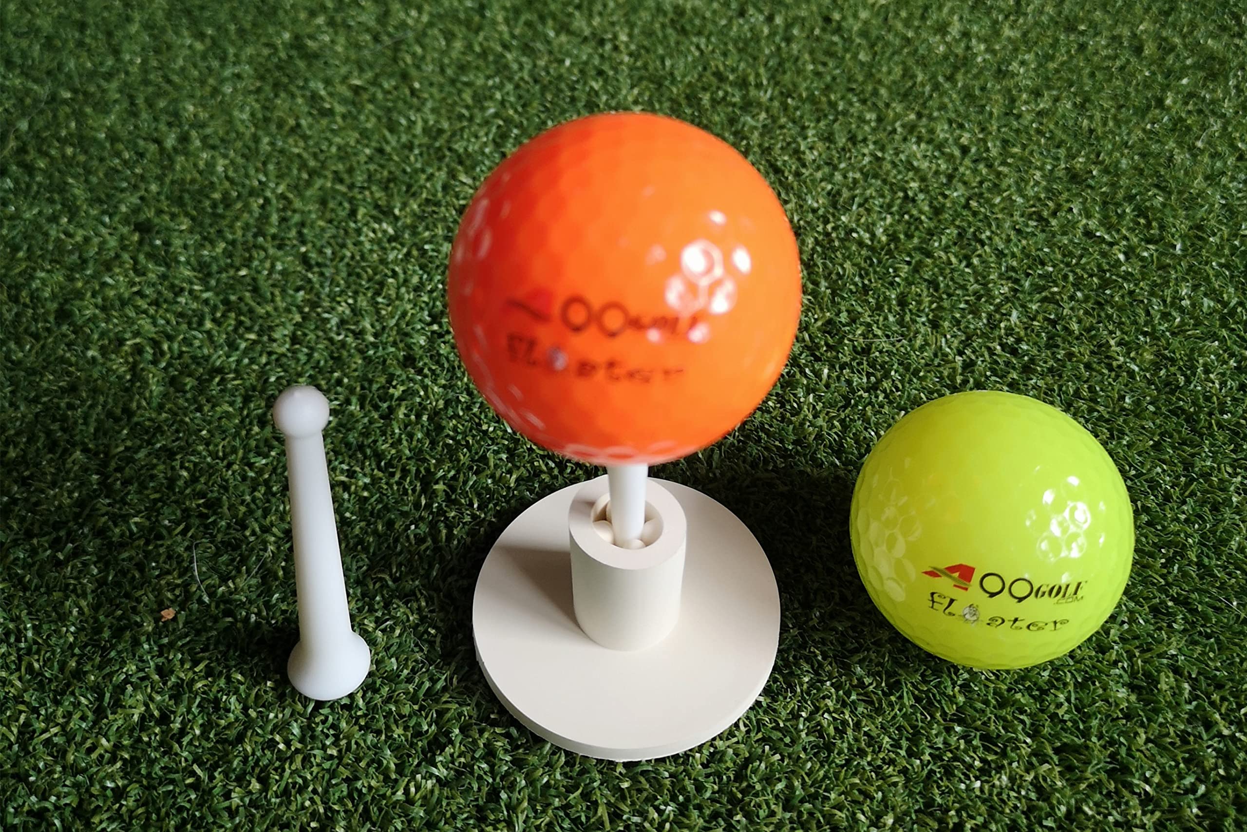 A99 Golf 1set RT02-1 Rubber Tee Holder with 2pcs Tees 2 1/2" & 1 3/4" Indoor Outdoor Simulator Home use